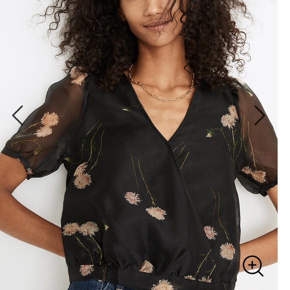 NWT Madewell Silk Organza Wrap Top - Picture 2 of 8
